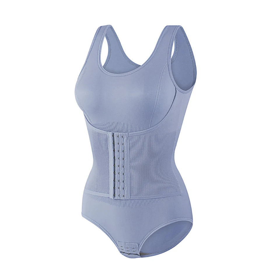 Light blue compression bodysuit on a white background